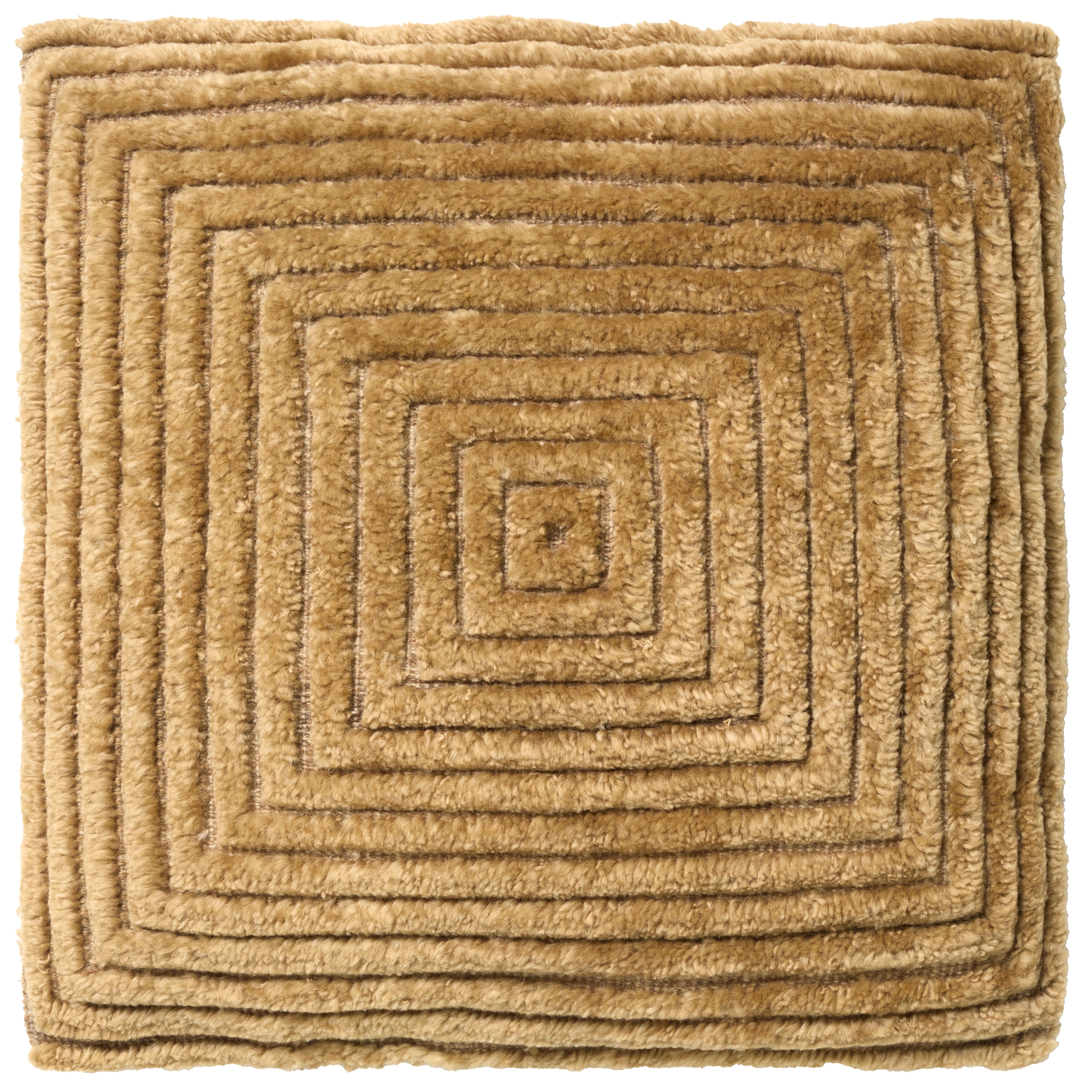 Neela OTH05 Handmade Geometric Tan Square Pillow Cover (24"x24") - Image 0