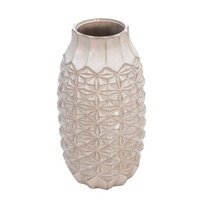 Gray 18" Ceramic Table Vase - Image 0