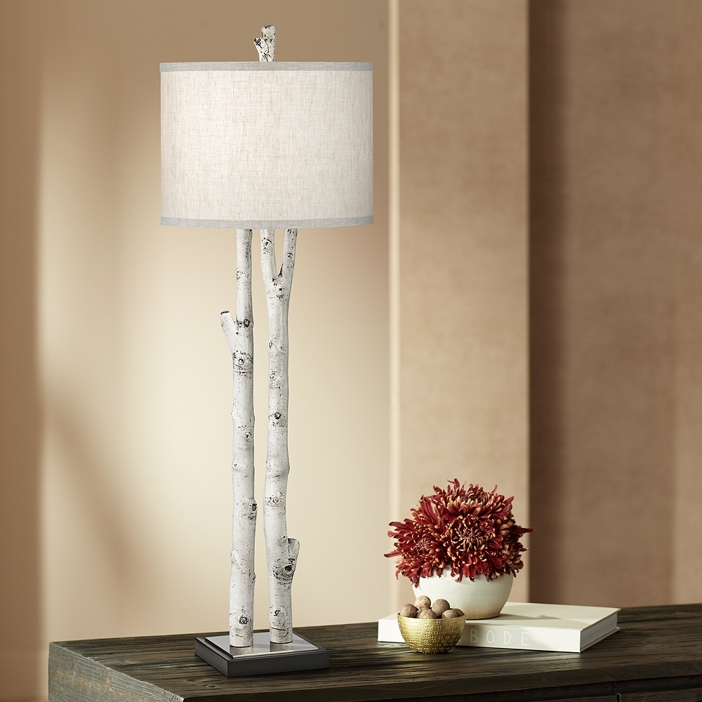 White Forest Natural Birch Tree Branch Buffet Table Lamp - Style # 77P25 - Image 0