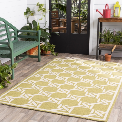 Rain Green Outdoor 9' x 12' Handmade Rug - Image 0