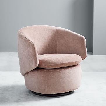 Crescent Swivel Chair, Twill, Black Indigo - Image 5
