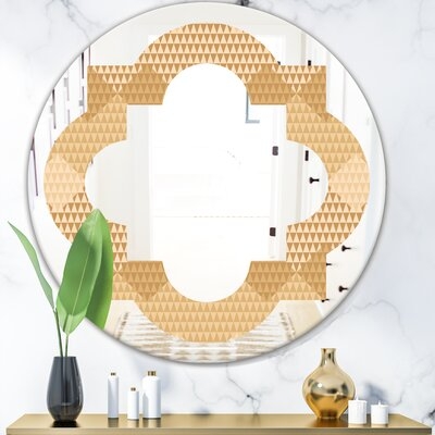 Triangular Wave Quatrefoil Eclectic Frameless Wall Mirror - Image 0