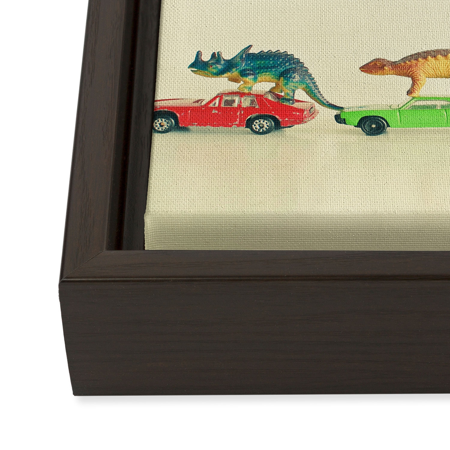 Dinosaurs Ride Cars by Cassia Beck - Art Canvas 24" x 30" - Image 0
