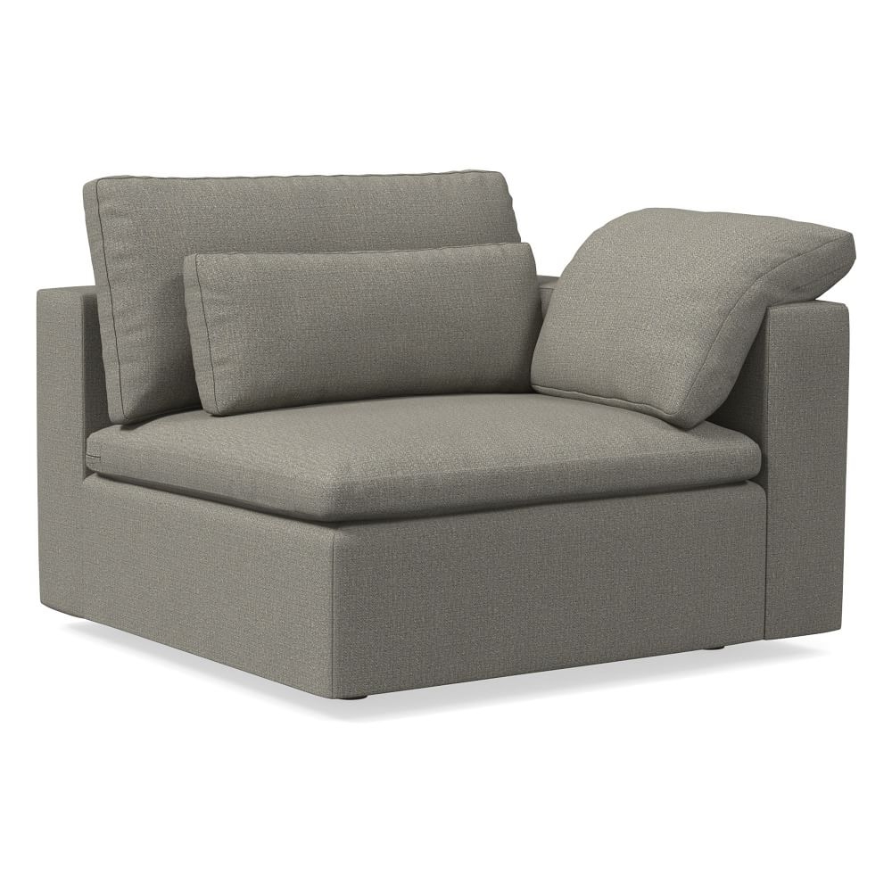 Harmony Modular 1 Arm Chair, Down, Performance Basketweave, Silver, Concealed Supports - Image 0
