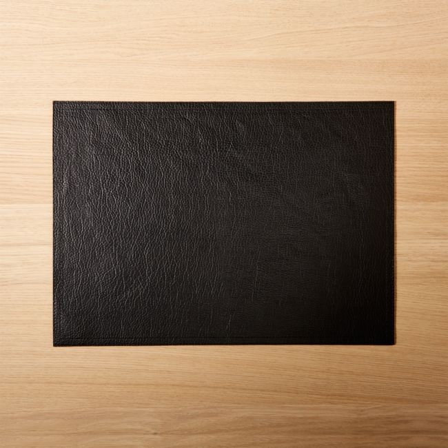 Black Faux Leather Placemat - Image 0