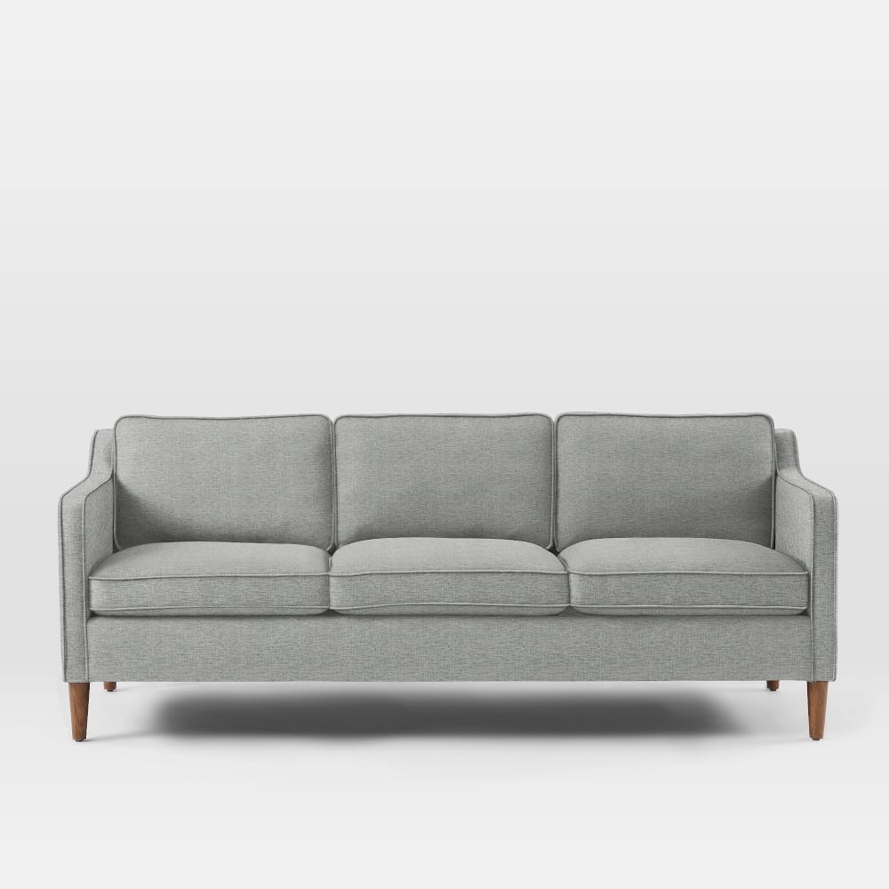 Hamilton 81" Sofa, Deco Weave, Pearl Gray, Almond - Image 0
