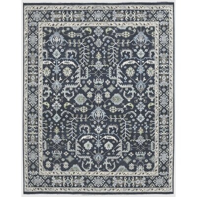 Bristol Oriental Hand Knotted Wool Gray/Blue/Ivory Area Rug - Image 0