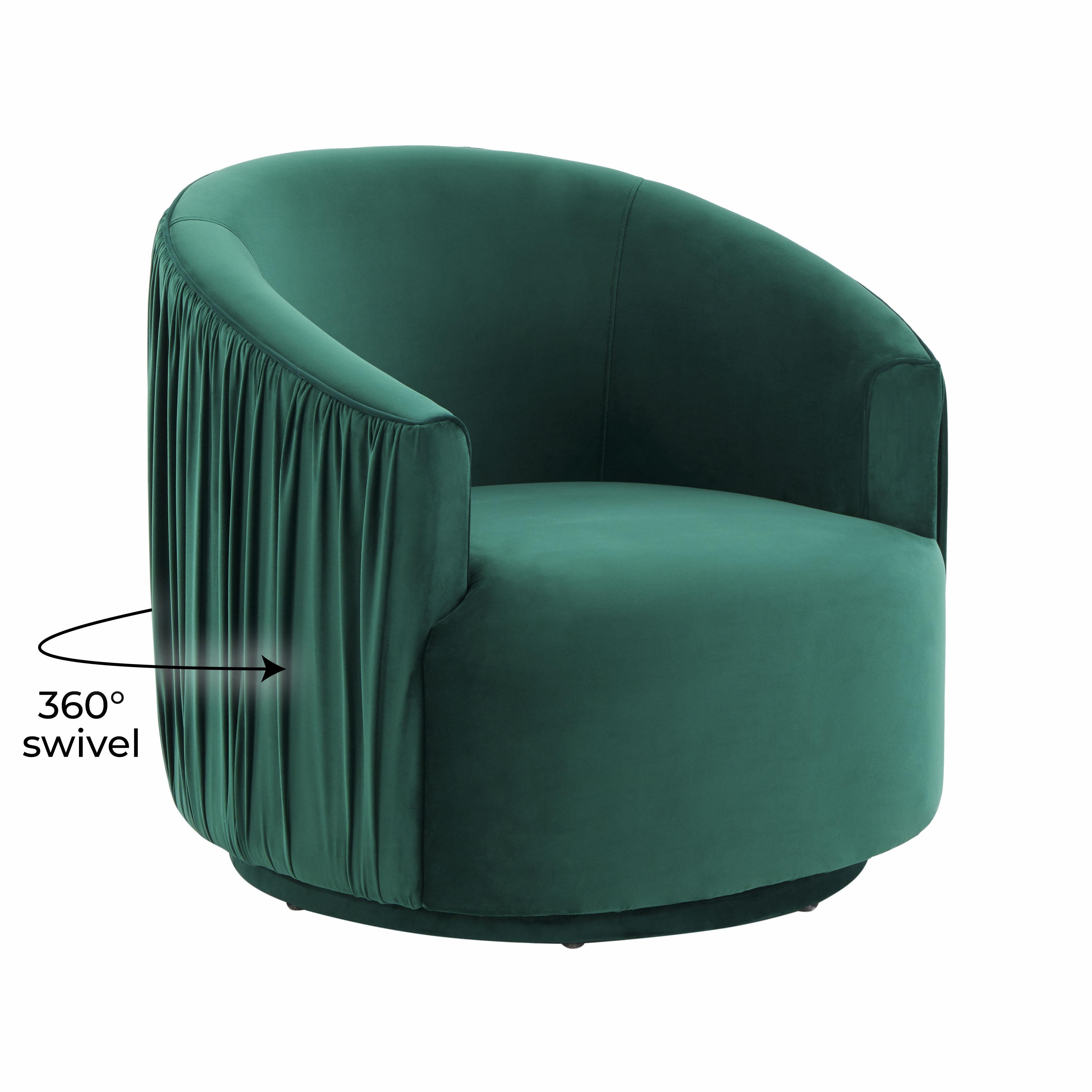London Forest Green Pleated Swivel Chair - Image 4
