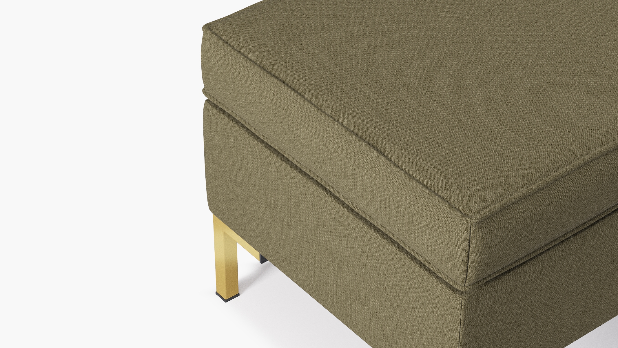 Modern Bench, Olive Everyday Linen, Brass - Image 3
