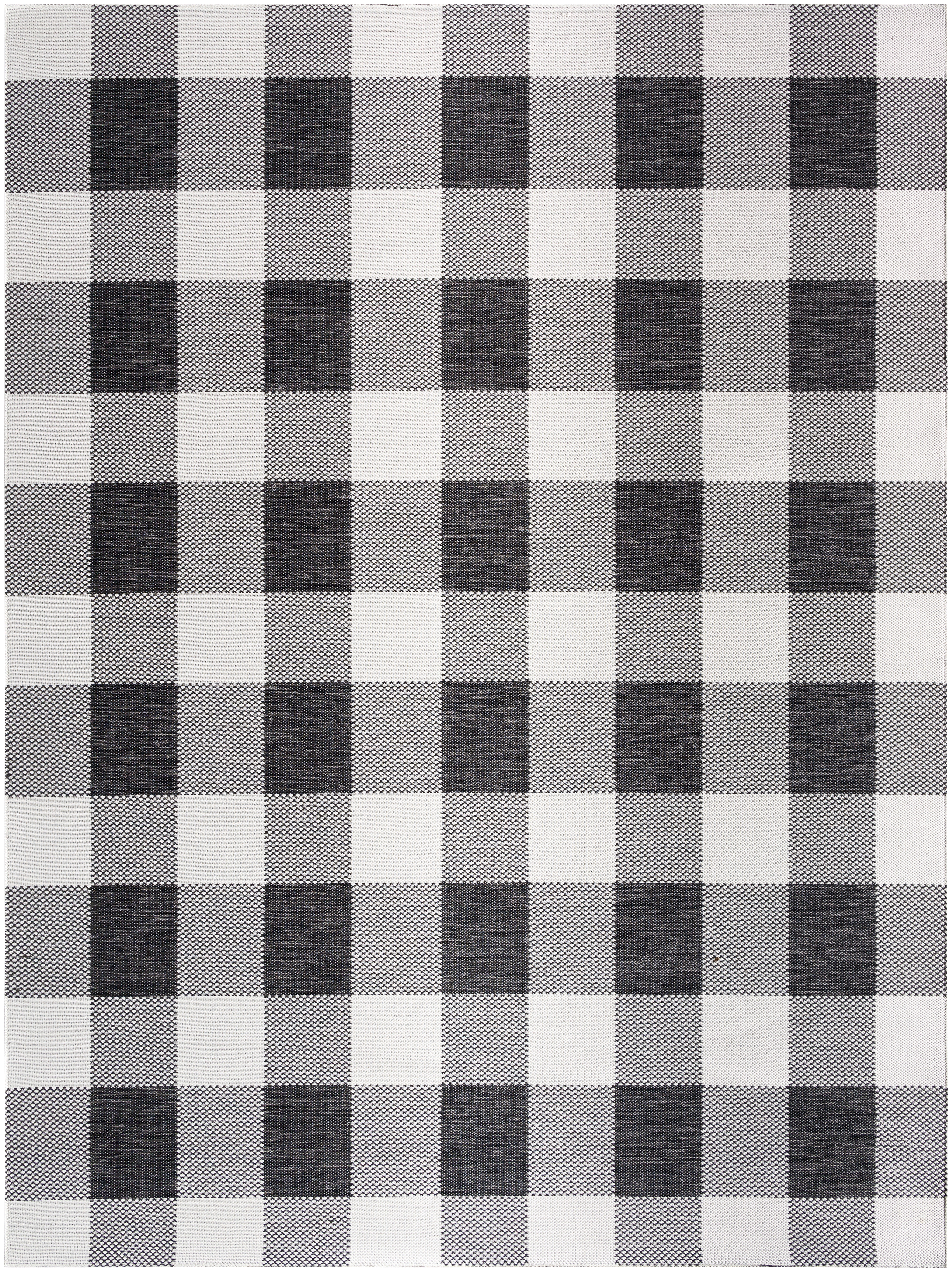 Barbados Gray Outdoor 5'2" x 7' Machine Woven Rug - Image 0