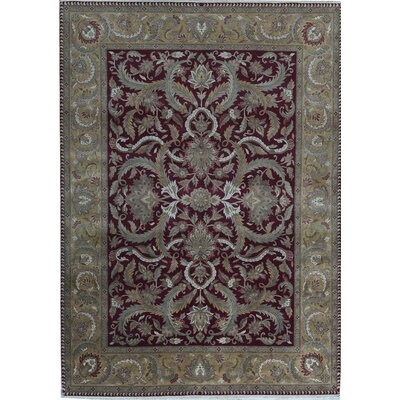 One-of-a-Kind Crown Hand-Knotted Dark Red/Beige 10' x 13'11" Wool Area Rug - Image 0