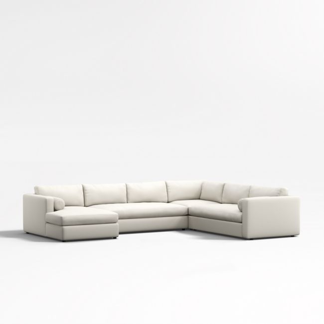 Aris Deep 4-Piece Left-Arm Chaise Sectional Bench Sofa - Image 0