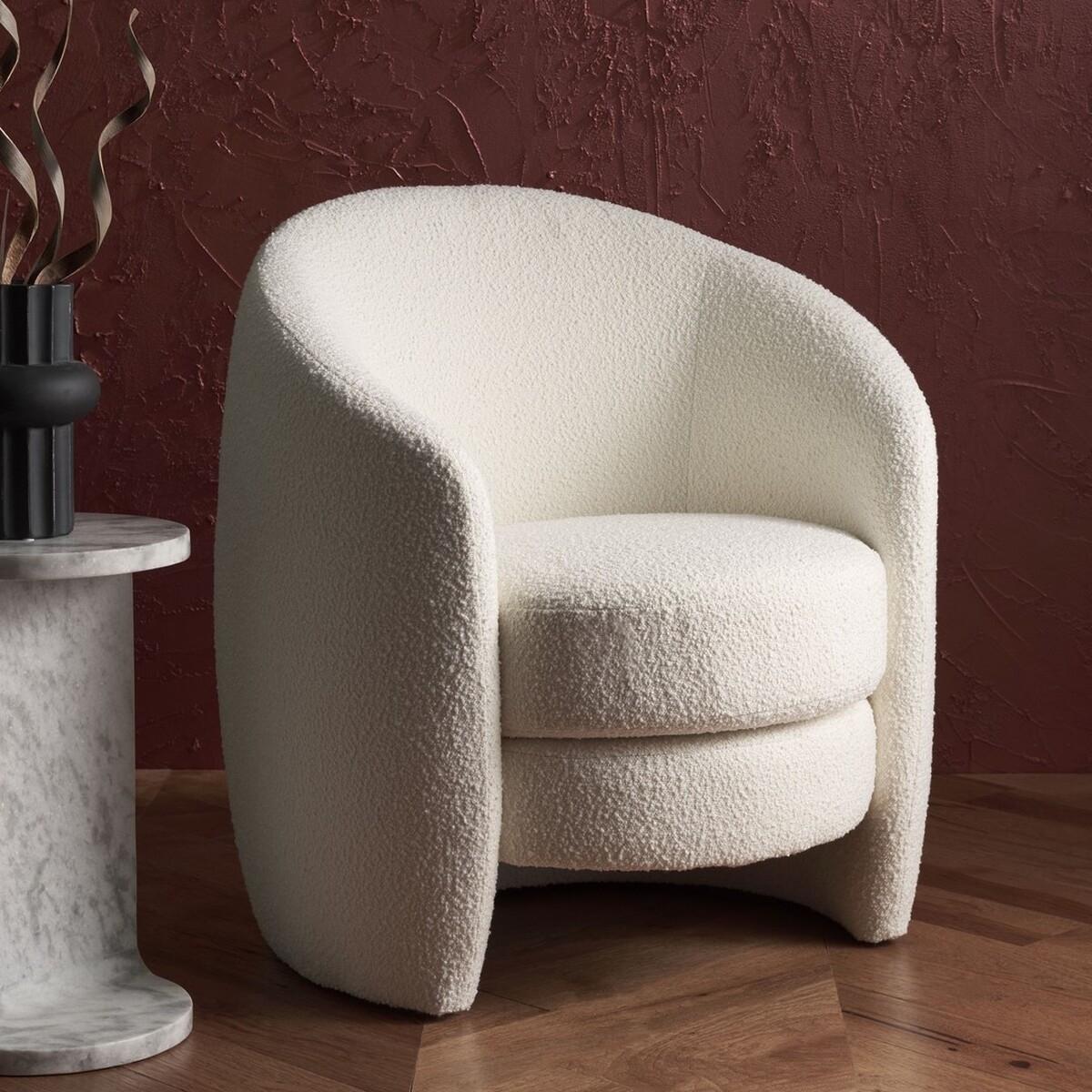 Danianna Boucle Accent Chair - Ivory - Image 1
