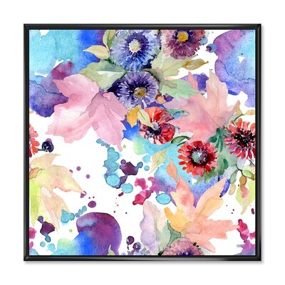 Vibrant Wild Spring Leaves And Wildflowers VIII - Modern Canvas Wall Art Print-37086 - Image 0