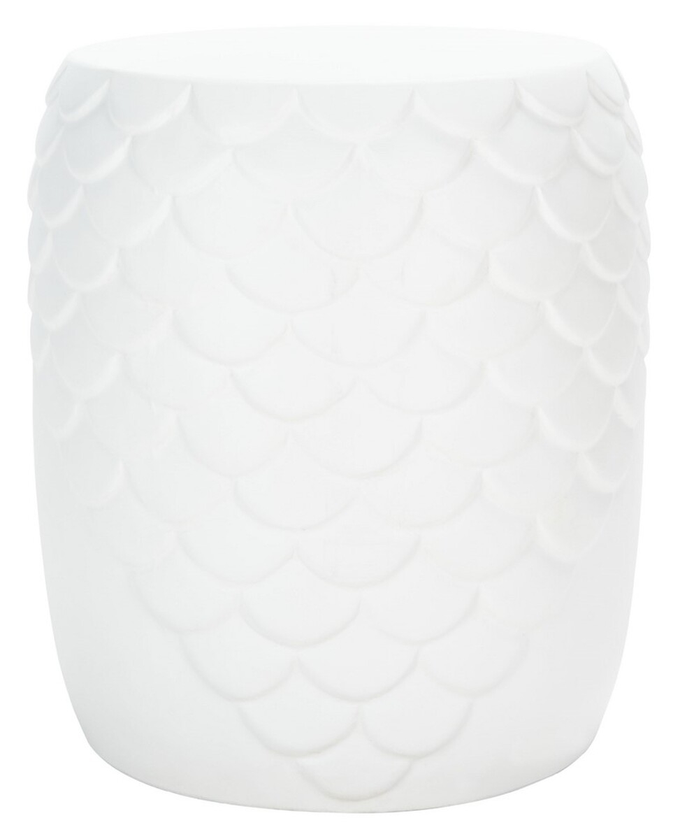 Julyvia Concrete Accent Stool - Ivory - Safavieh - Image 0