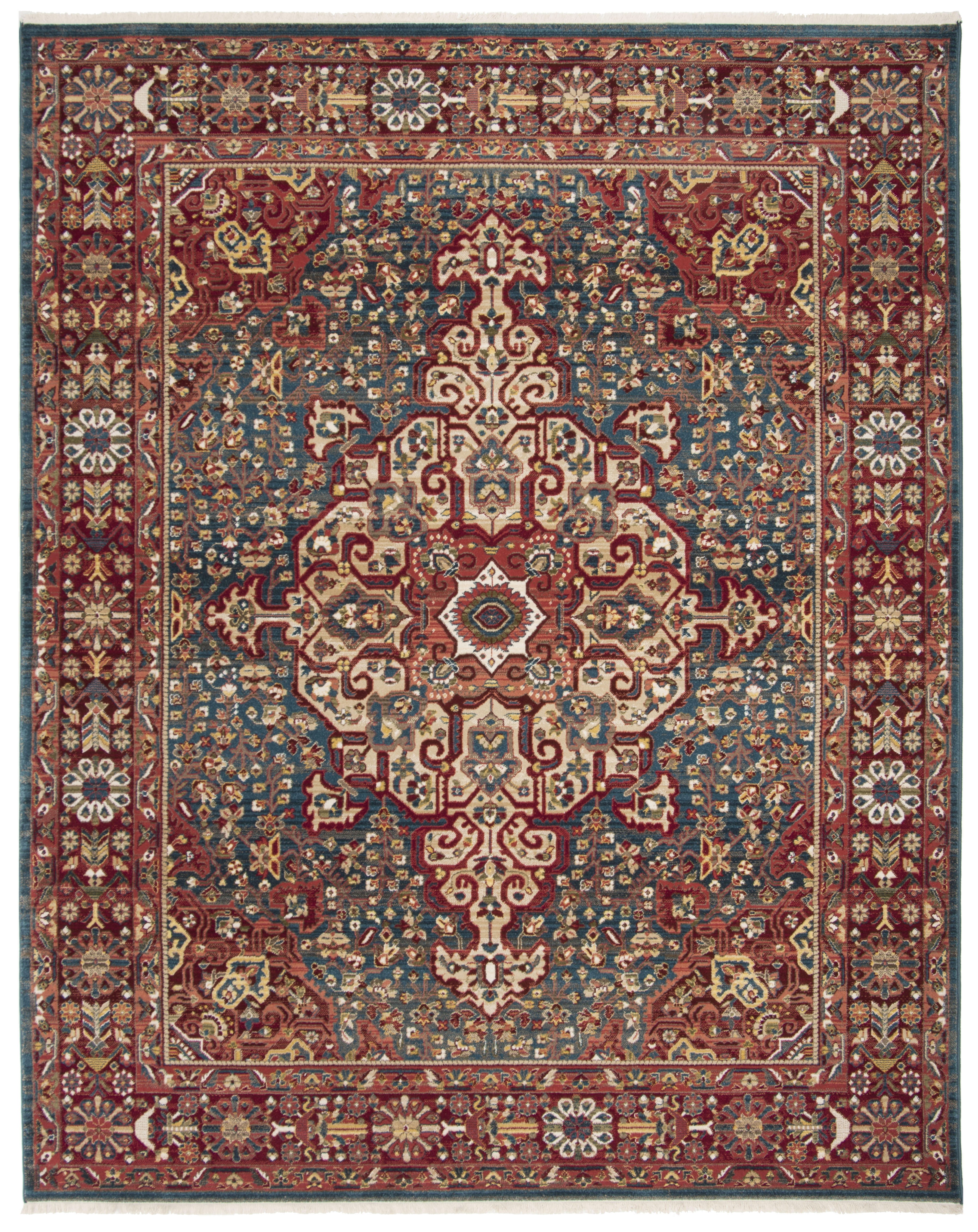 Arlo Home Woven Area Rug, KSN305A, Blue/Red,  9' X 12' - Image 0