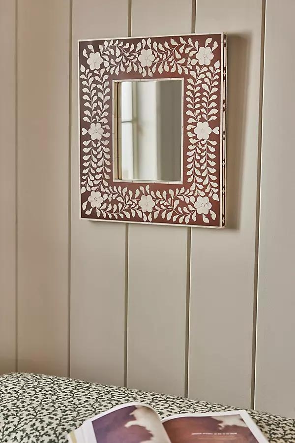Phoebe Bone Inlay Floral Wall Mirror - Image 0