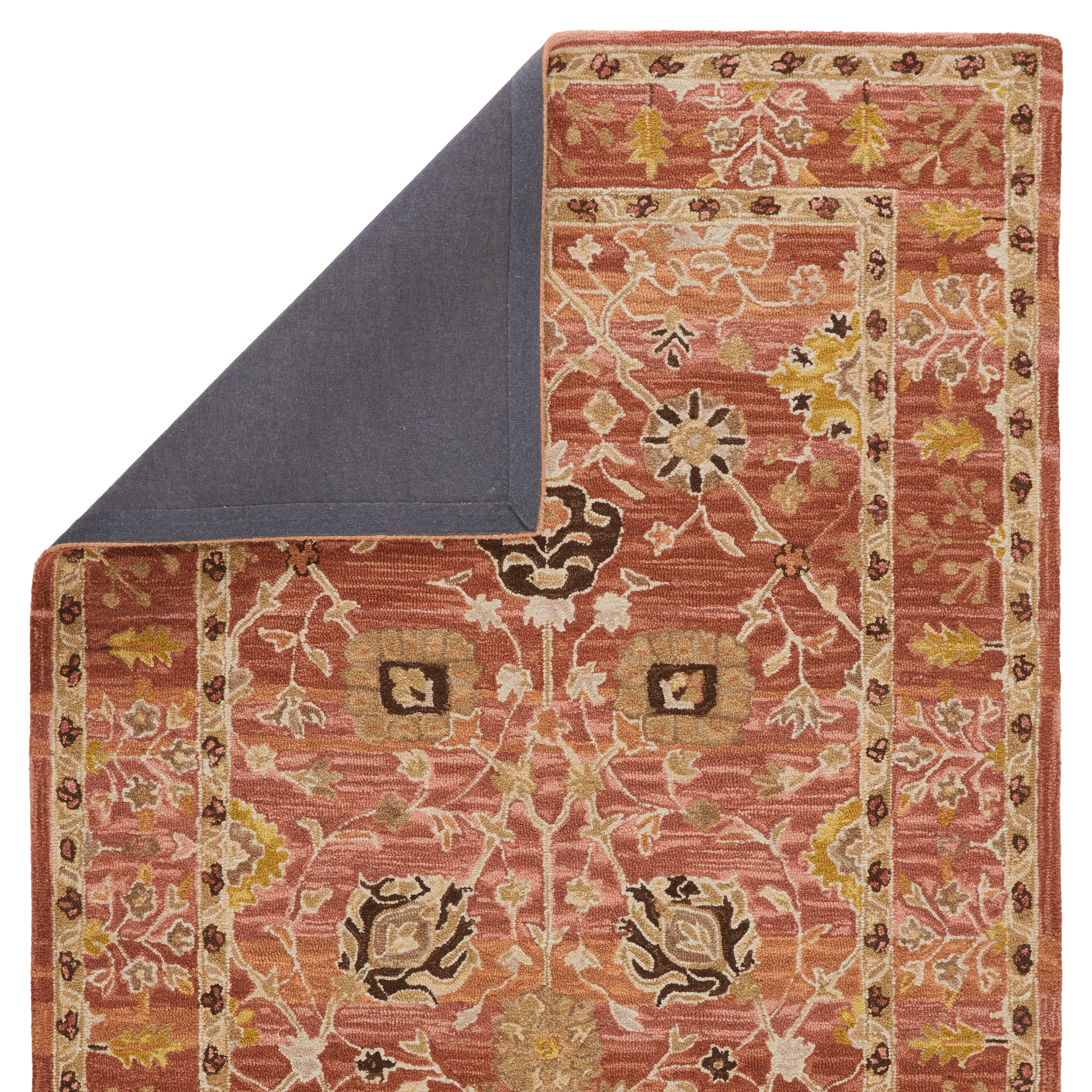 Vibe by Ahava Handmade Oriental Pink/ Gold Area Rug (9'X12') - Image 2