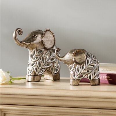 Ilana Decorative Elephants 2 Piece Figurine Set - Image 0