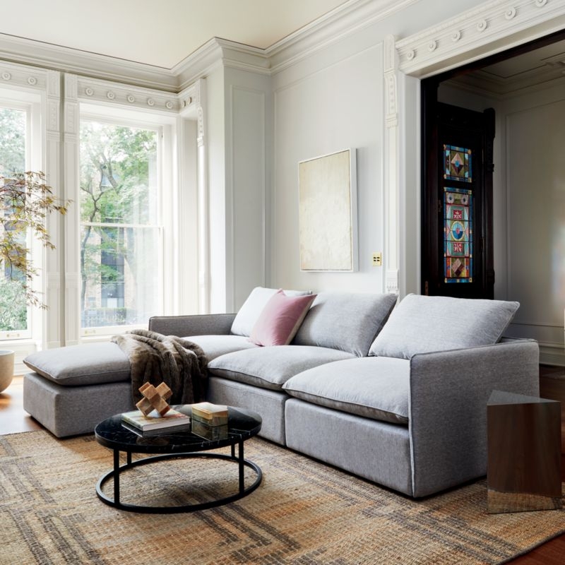 Lumin Grey Linen 4-Piece Sectional Sofa - Image 1