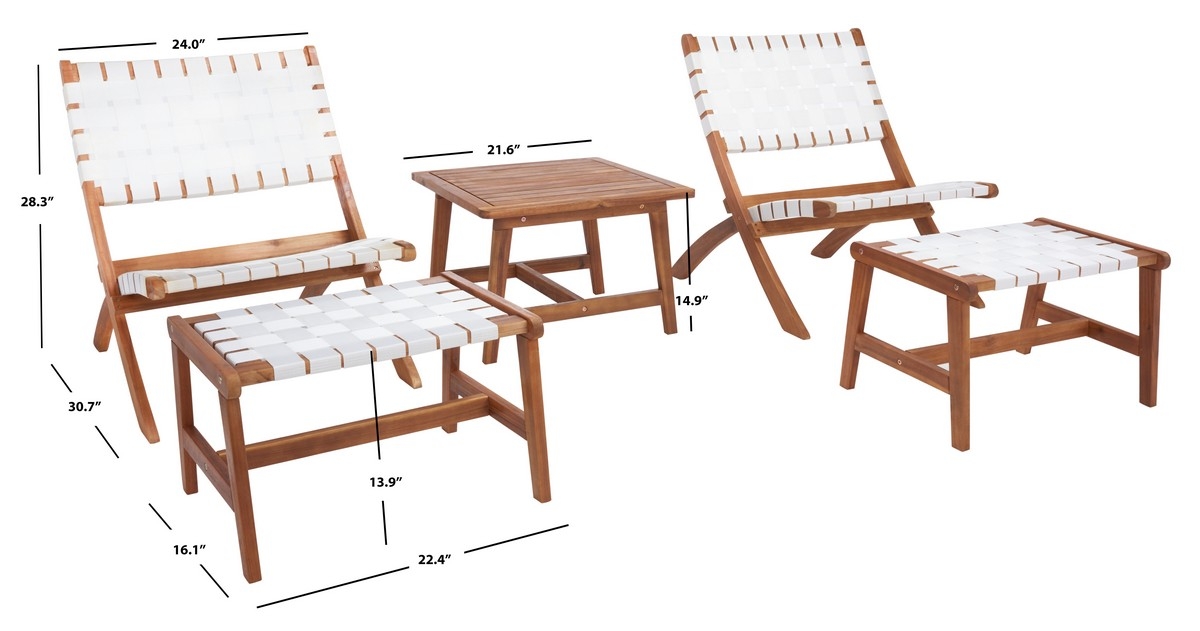 Darryl Living Set - Natural/White - Safavieh - Image 6