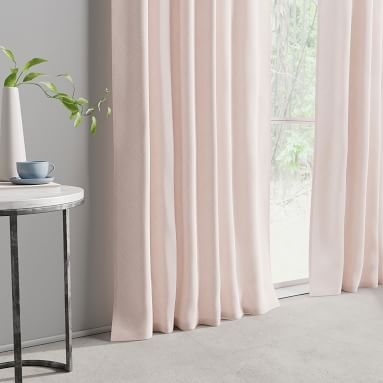 Cotton Canvas Fragmented Lines Curtain Set, Pink Blush, 48" x 84" - Image 4