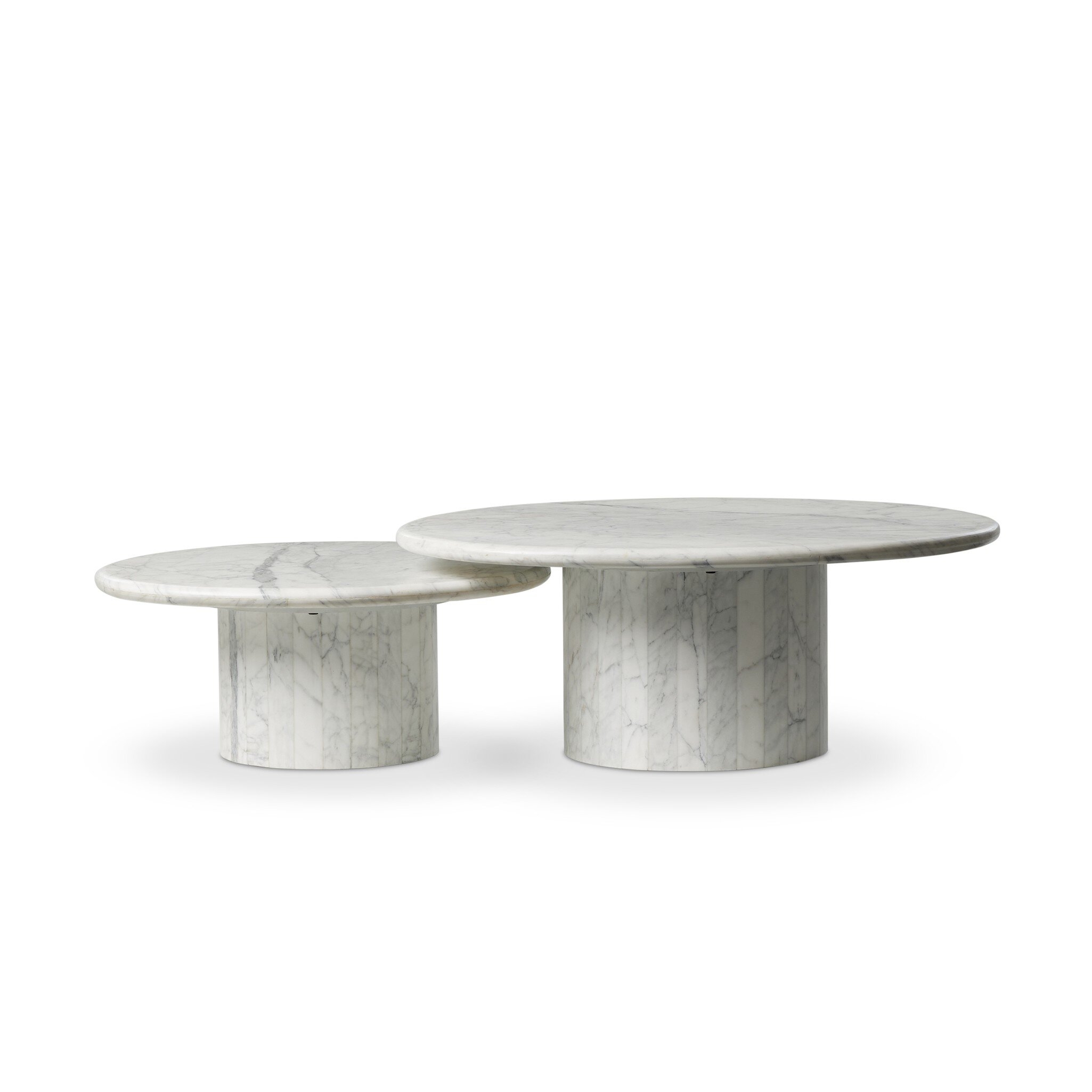 Stuart Nesting Coffee Tables - White Calacatta Marble - Image 0