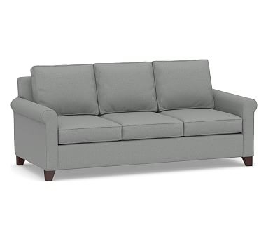 Cameron Roll Arm Upholstered Deep Seat Sofa 88" 3-Seater, Polyester Wrapped Cushions, Performance Brushed Basketweave Chambray - Image 0