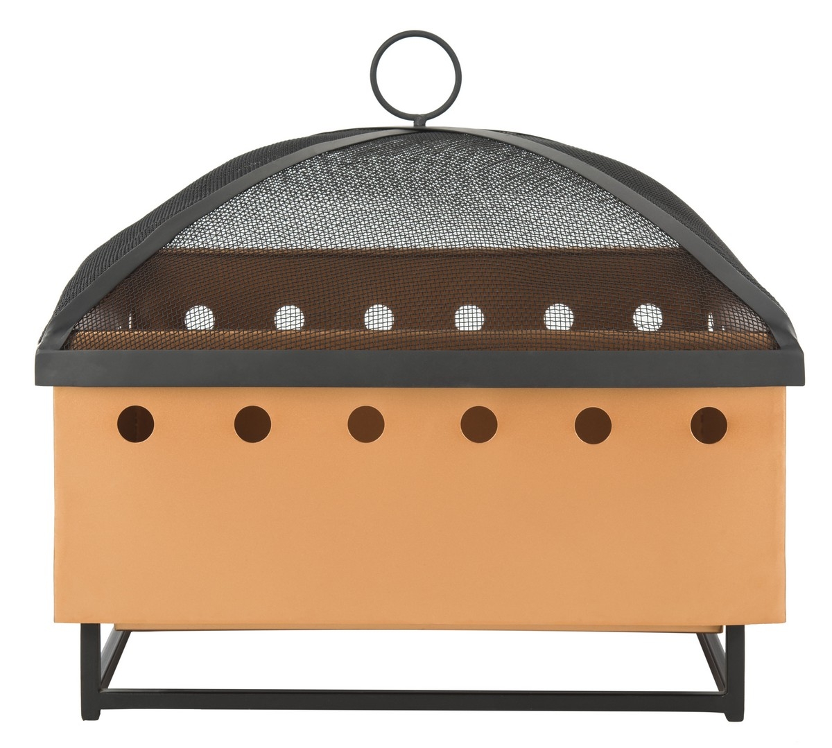 Wyatt Square Fire Pit - Copper/Black - Safavieh - Image 0