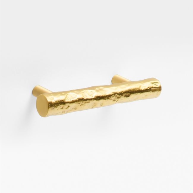 Forged 3" Brushed Brass Cabinet Pull - Image 0