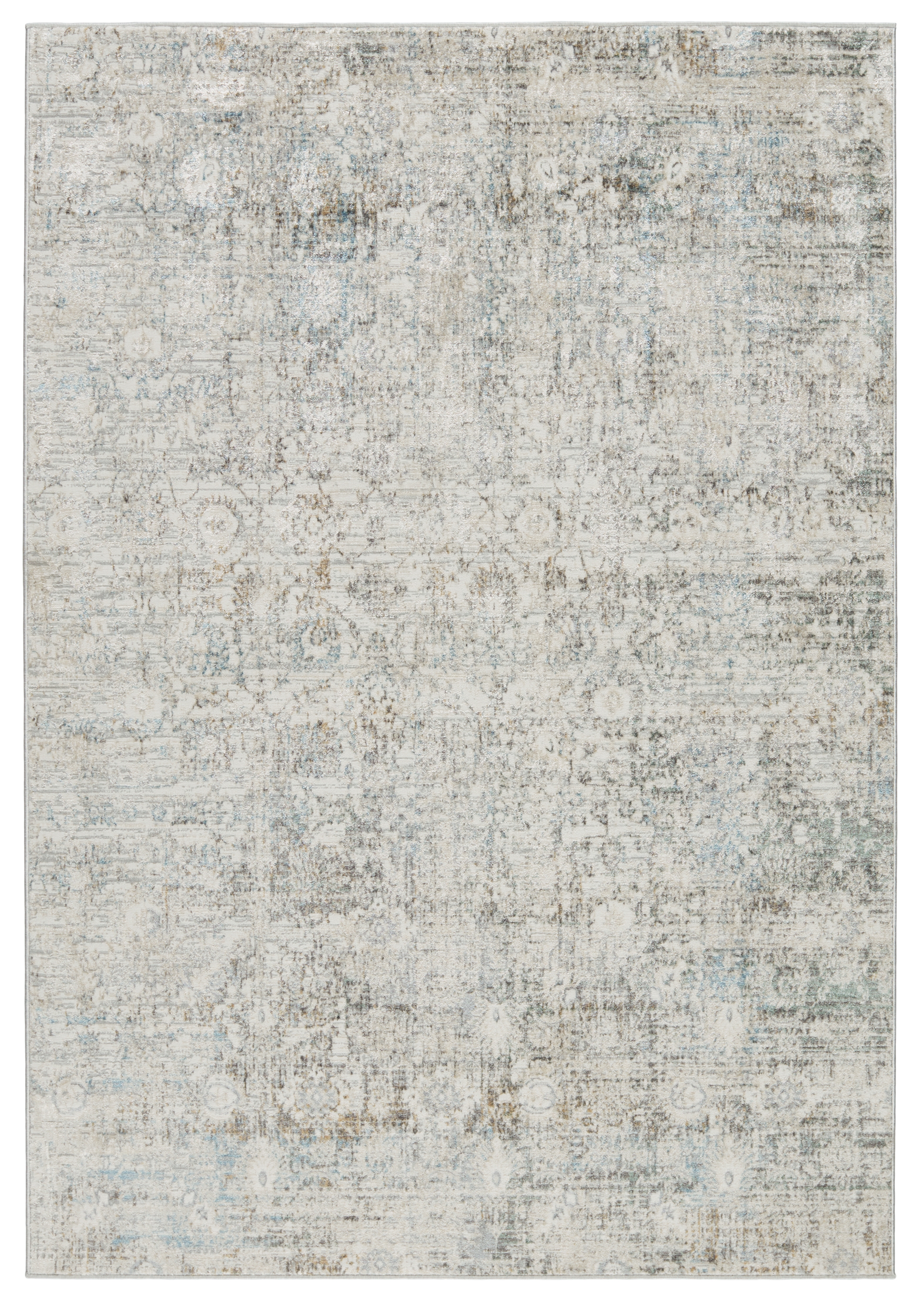 Vibe by Kenrick Floral Gray/ Light Blue Area Rug (6'7"X9'6") - Image 0