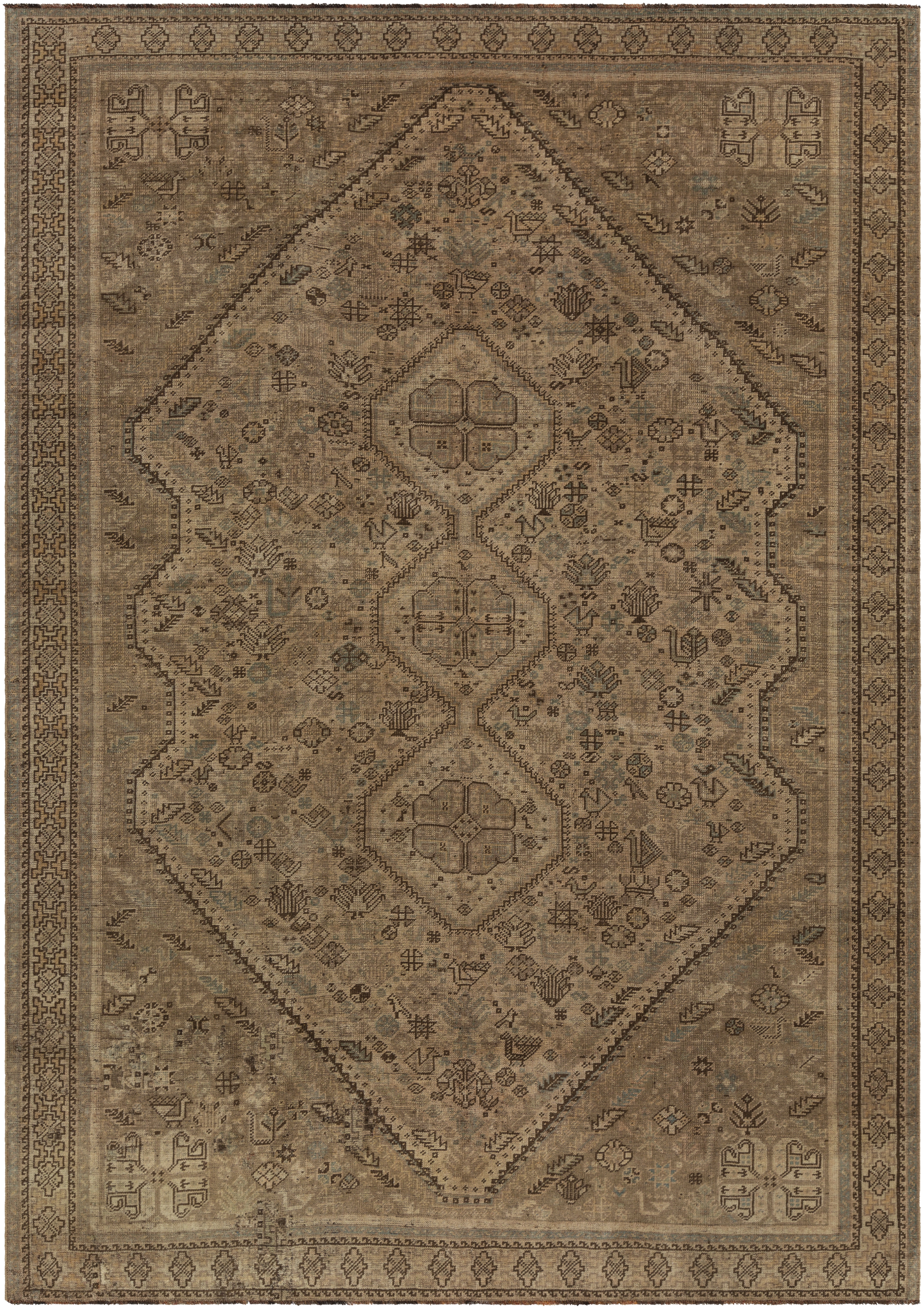 Singular Brown Indoor 6'11" x 9'8" Handmade Rug - Image 0