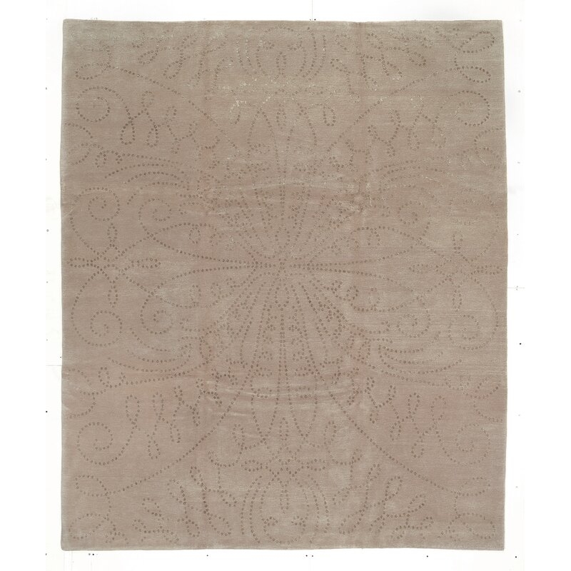 Tufenkian Designers Reserve Abstract Hand-Knotted Wool/Silk Gold/Gray/Neutral Area Rug - Image 0