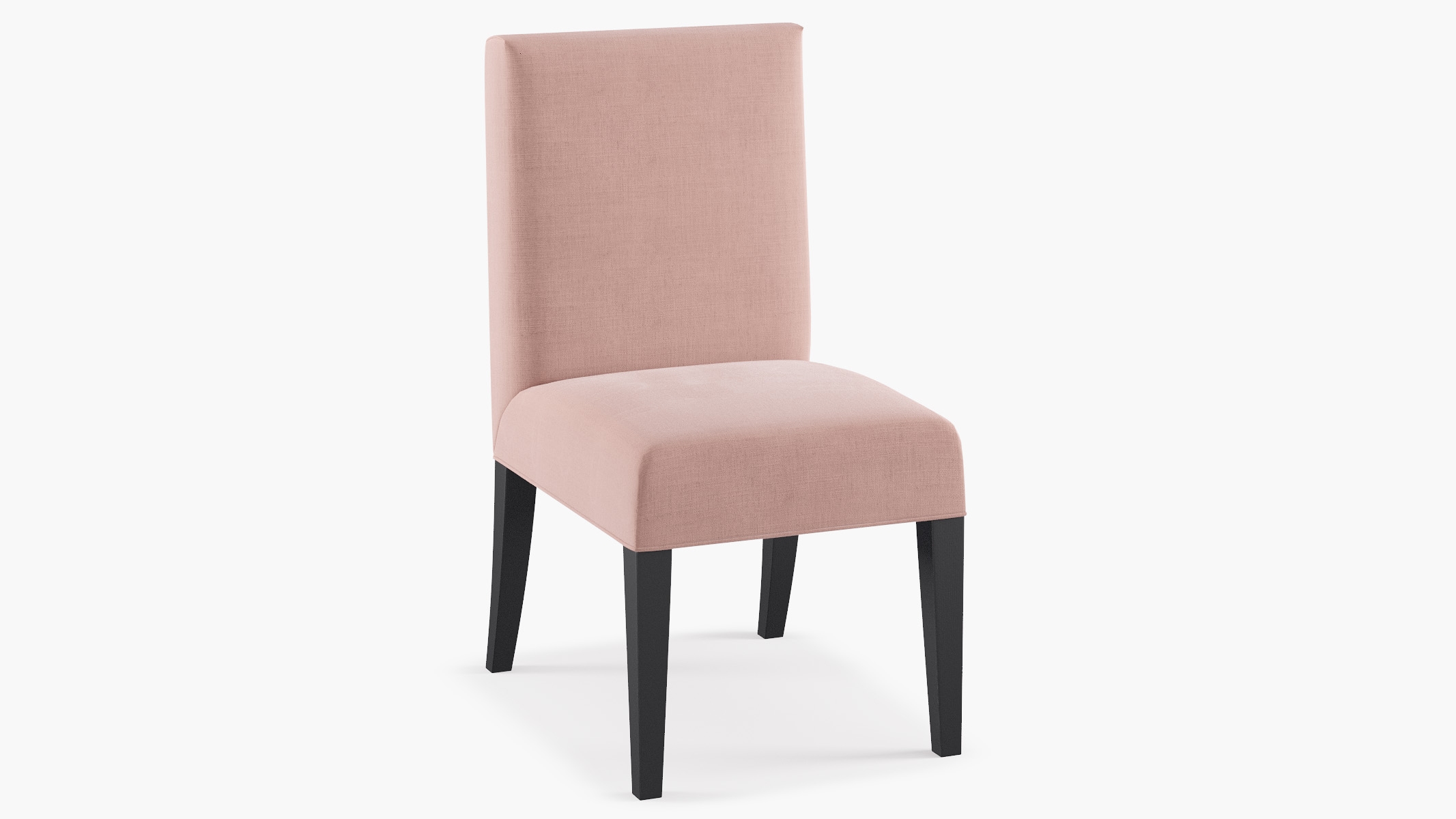Classic Dining Chair, Blush Everyday Linen, Black - Image 1