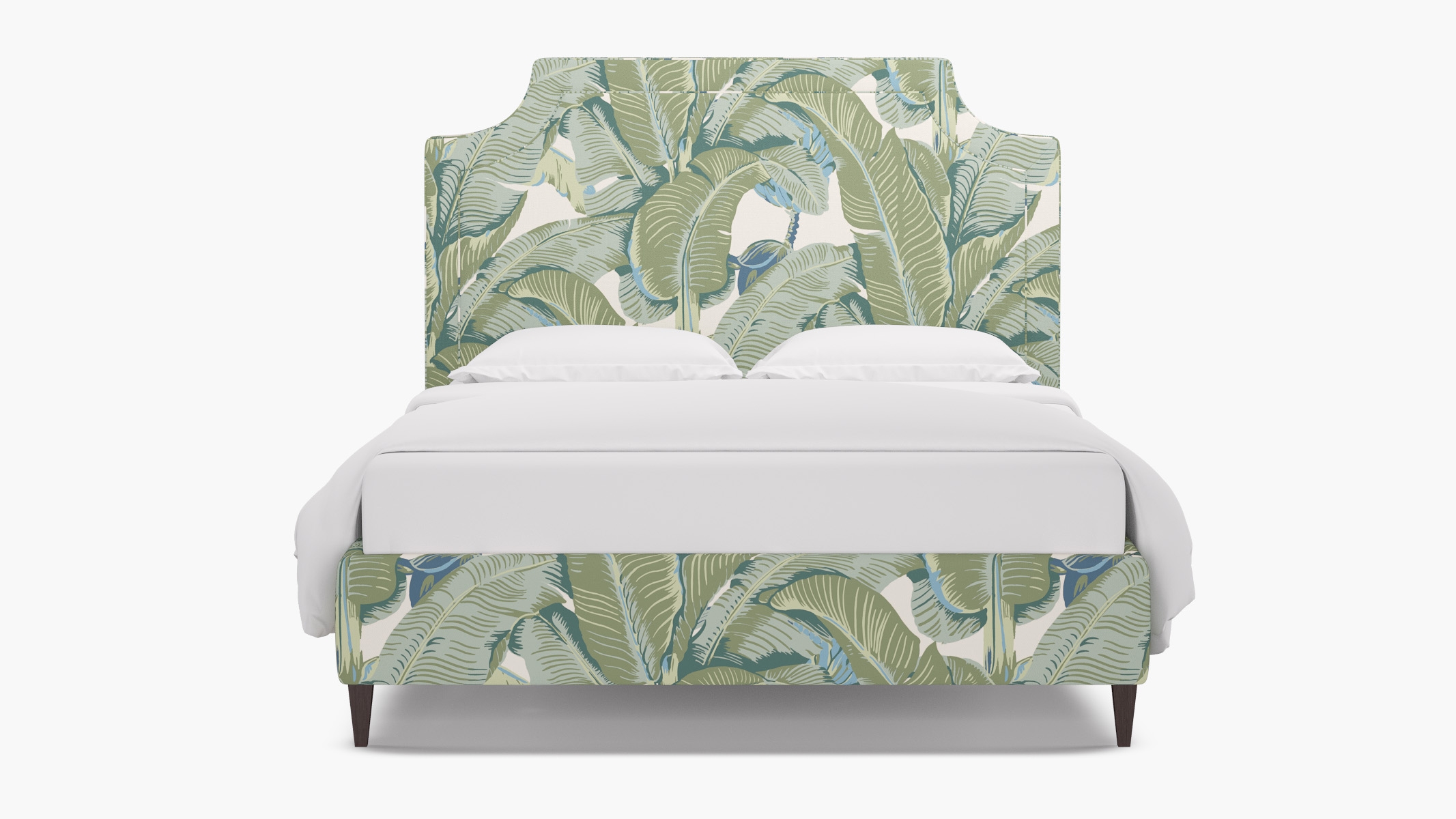 Deco Bed, Pistachio Martinique®, Espresso Square Tapered Leg, King - Image 0