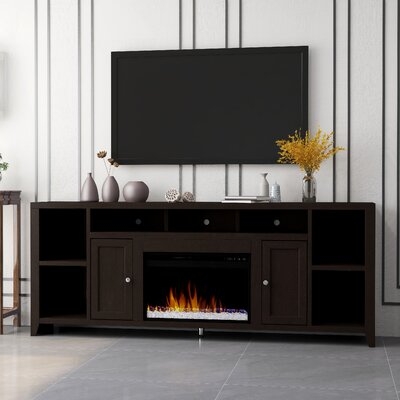 Garretson Solid Wood TV Stand for TVs up to 88" with Fireplace Included - Image 0