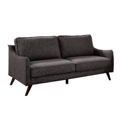 Sofa With Curved Track Arms And Splayed Legs, Gray - Image 0