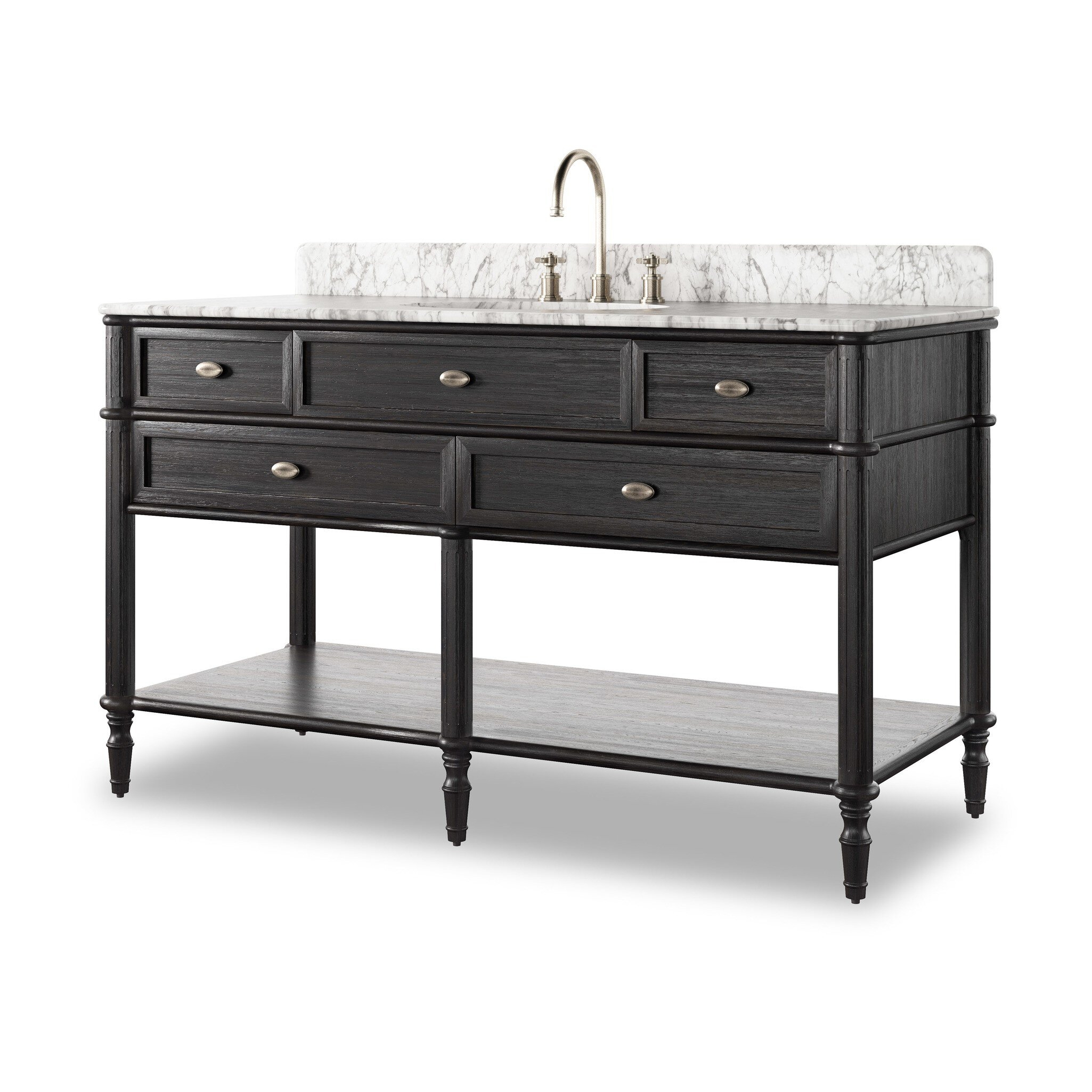Toulouse Single Wide Vanity - Satin Black Veneer - Image 3