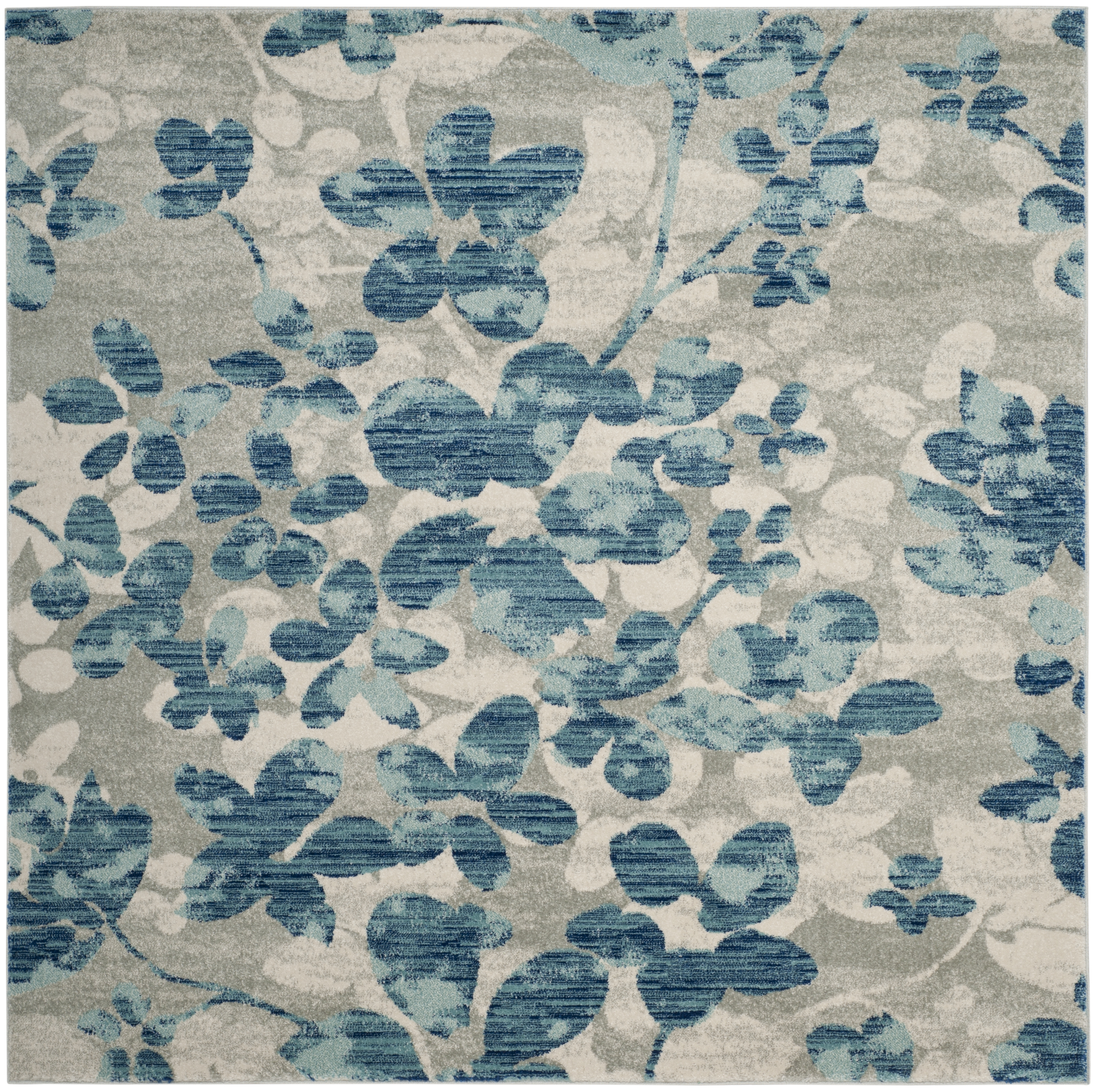 Arlo Home Woven Area Rug, EVK236J, Grey/Light Blue,  6' 7" X 6' 7" Square - Image 0