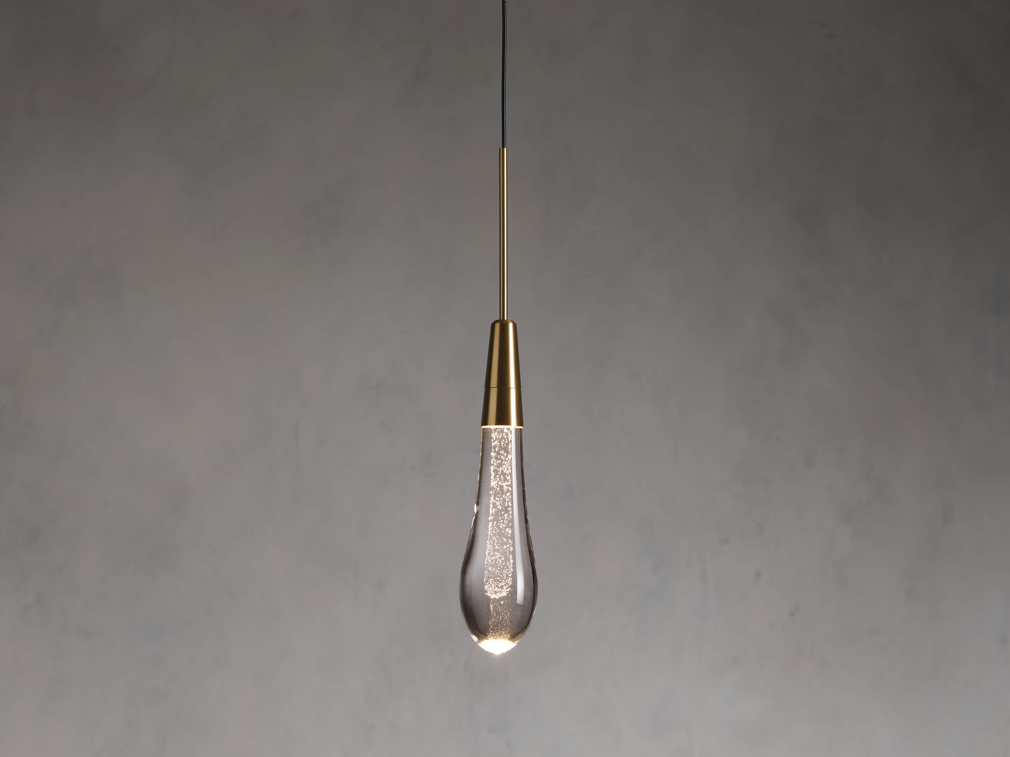 Soltaire Pendant in Glass Brass - Image 0