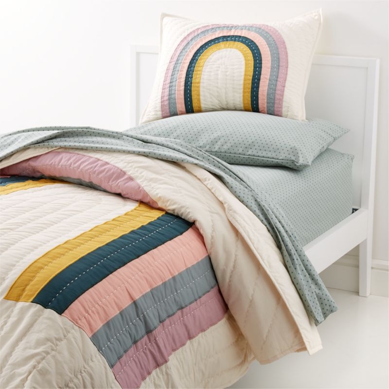 Asha Organic Cotton Rainbow Kids Pillow Sham - Image 2