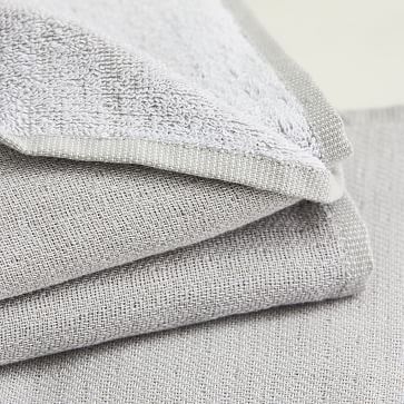 Organic Woven Towel Set, Charcoal, Set of 2 - Image 1