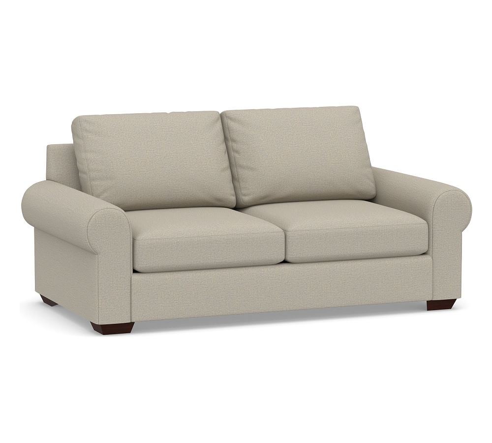 Big Sur Roll Arm Upholstered Loveseat, Down Blend Wrapped Cushions, Performance Boucle Fog - Image 0
