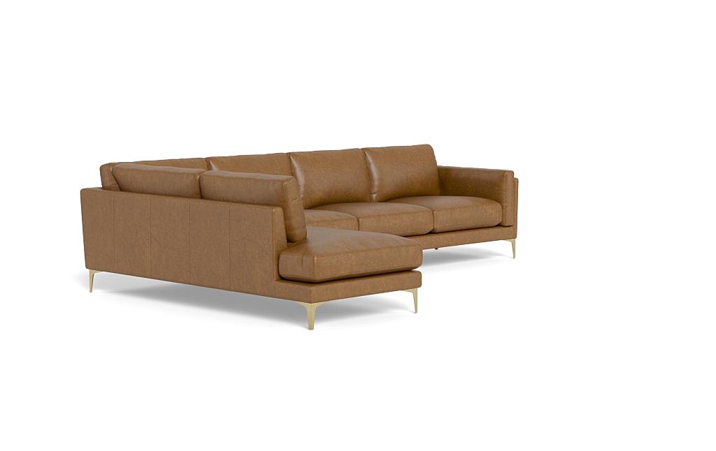 Gaby Leather 4-Seat Sectional with Left Bumper - Image 1