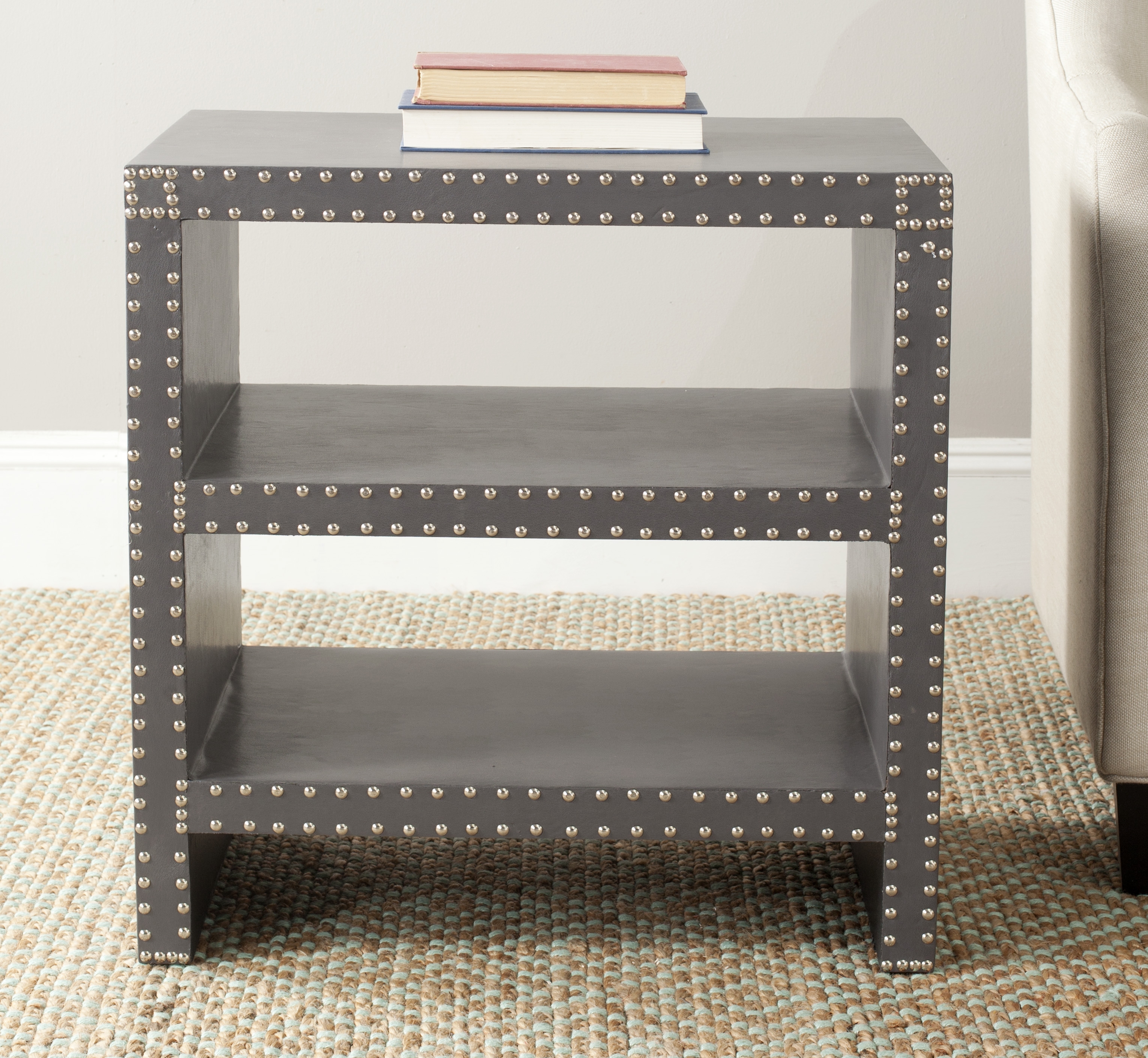 Lacey Two Tier Side Table Grey - Grey - Arlo Home - Image 3