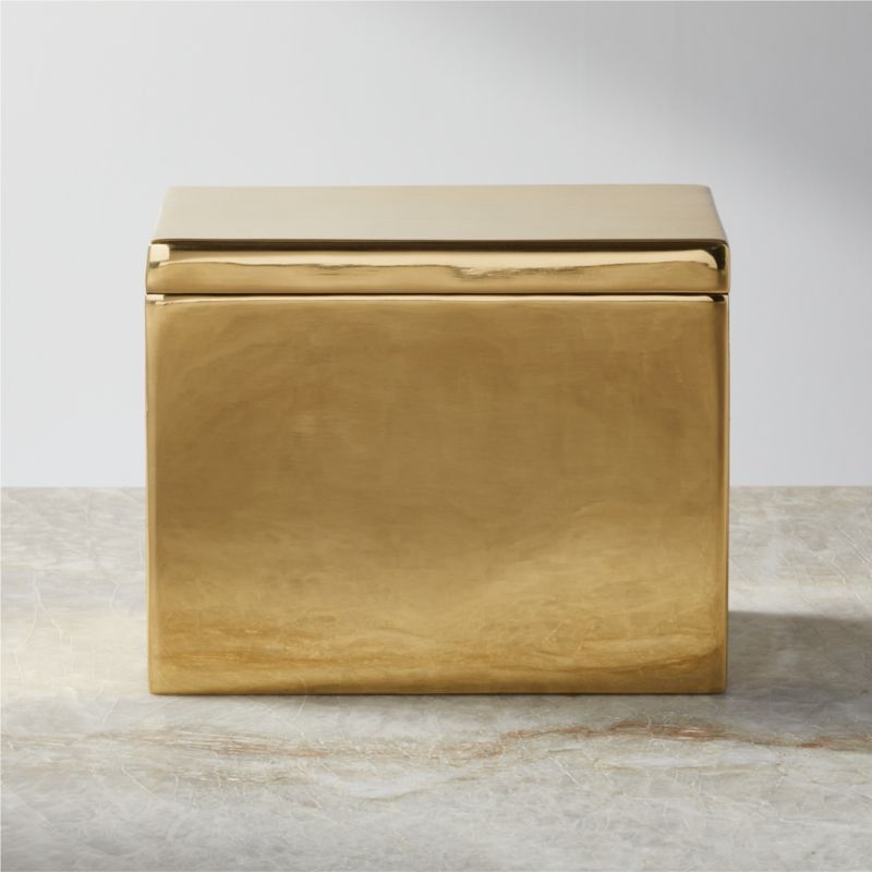 Polished Brass Recipe Box with Recipe Cards Set - Image 2