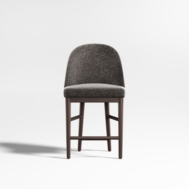 Ana Charcoal Counter Stool with Brown Wood Legs - Image 0