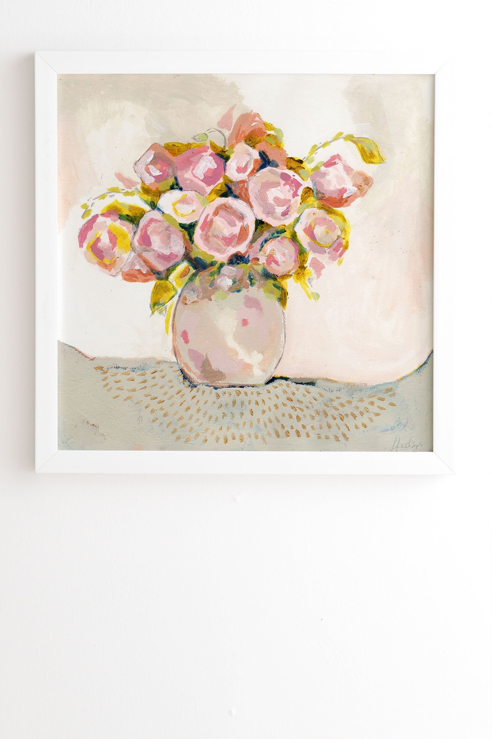 Laura Fedorowicz Always Choose Flowers White Framed Wall Art - 19" x 22.4" - Image 1