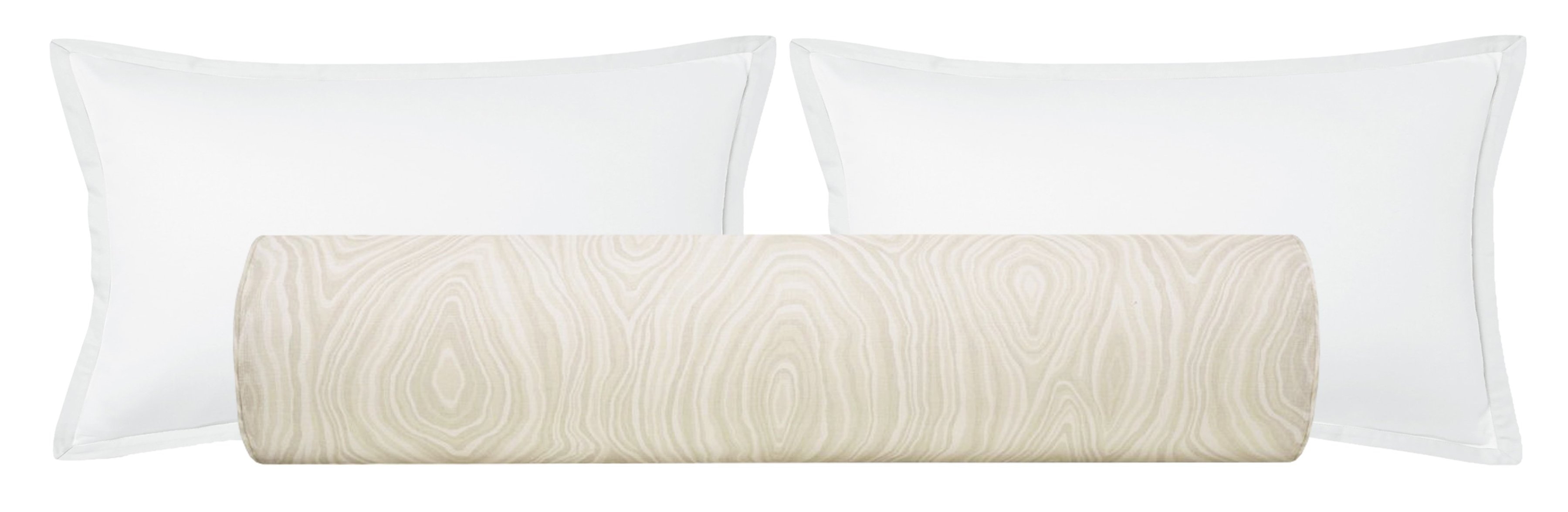 THE BOLSTER :: AGATE LINEN PRINT // NATURAL - TWIN XL // 9" X 30" - Image 0