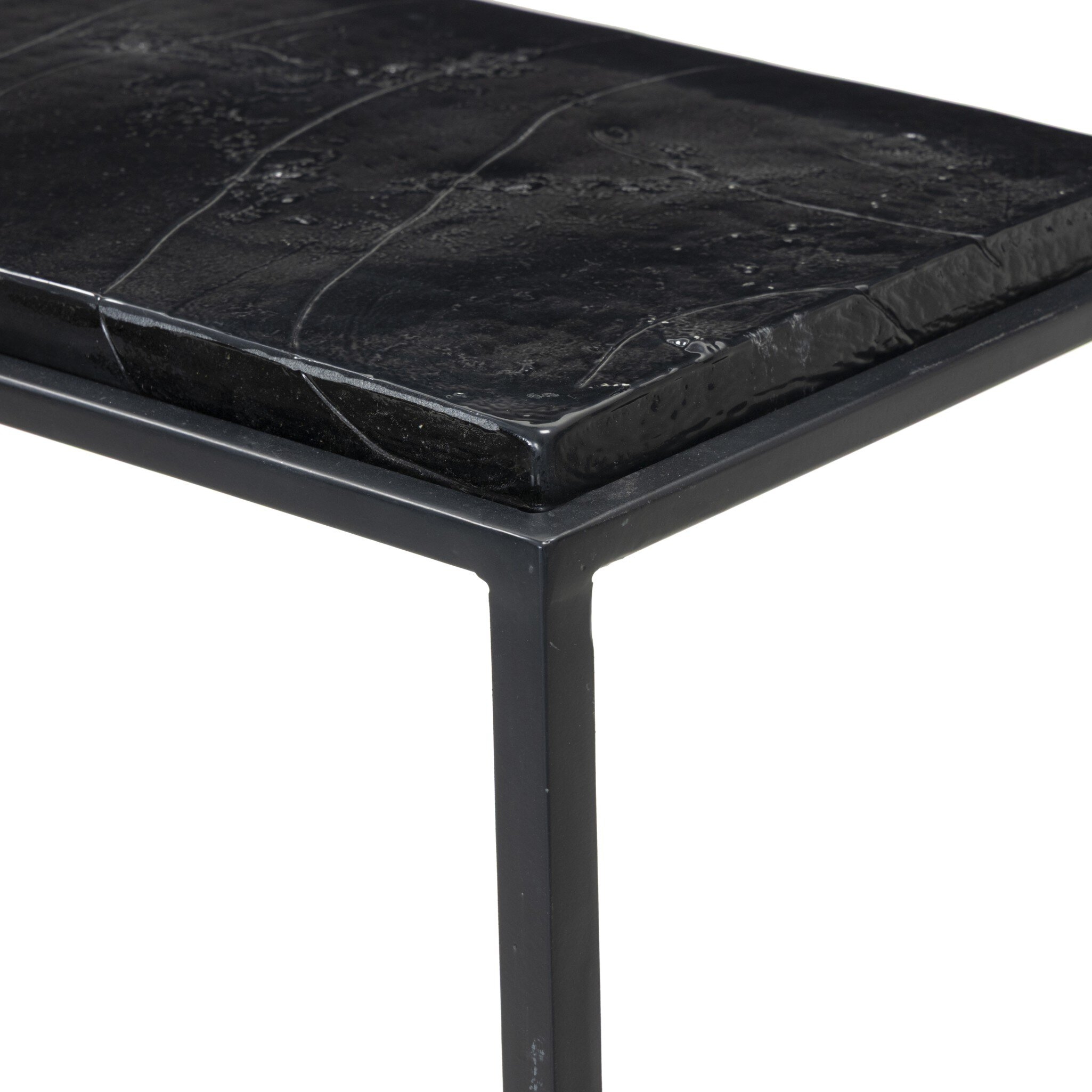 Dalston Cast Glass Console Table - Smoked Black Cast Glass - Image 6
